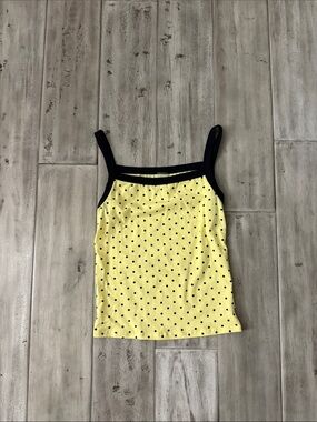AS revival navy and yellow polka dot tank